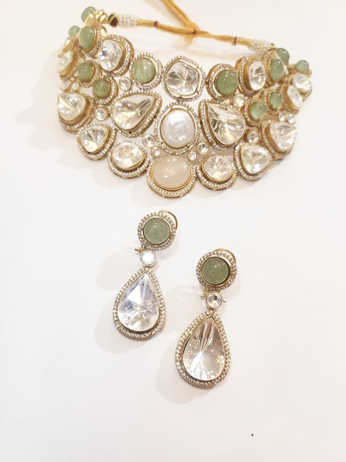 Emerald Royale Kundan Necklace Set
