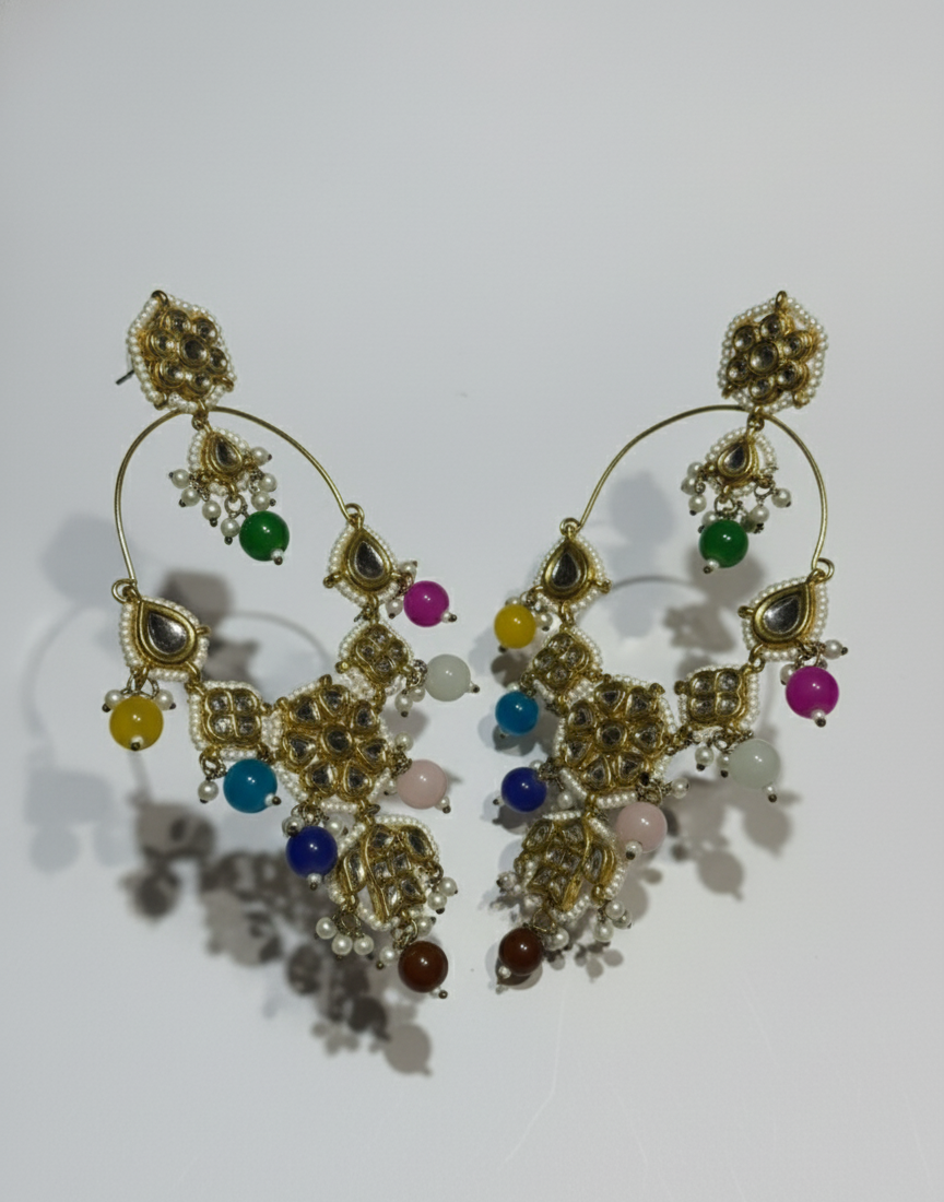 The Rangoli Polki Hoop Drops