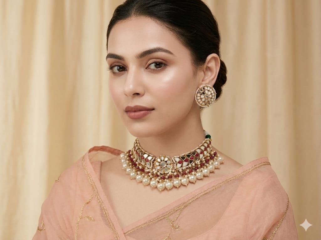 Rosé Pearl Royale Choker Set