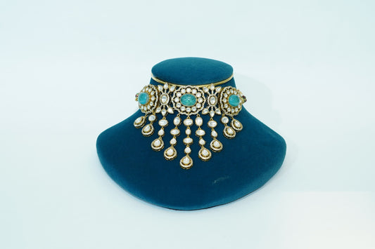 Green stone studded choker