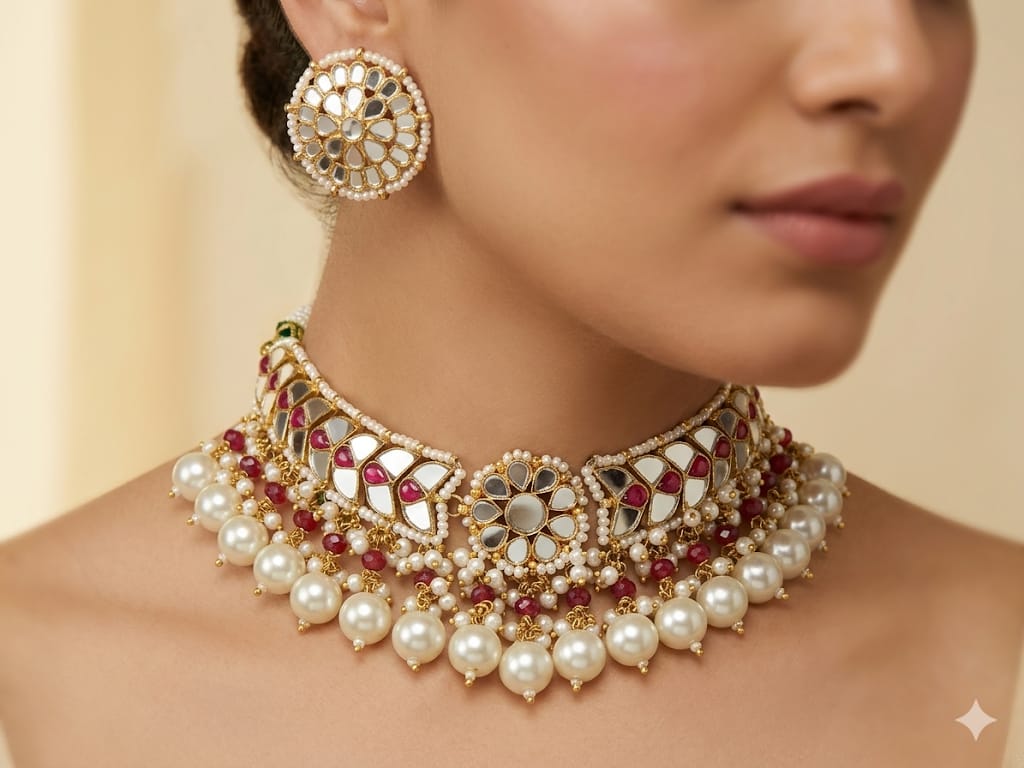 Rosé Pearl Royale Choker Set