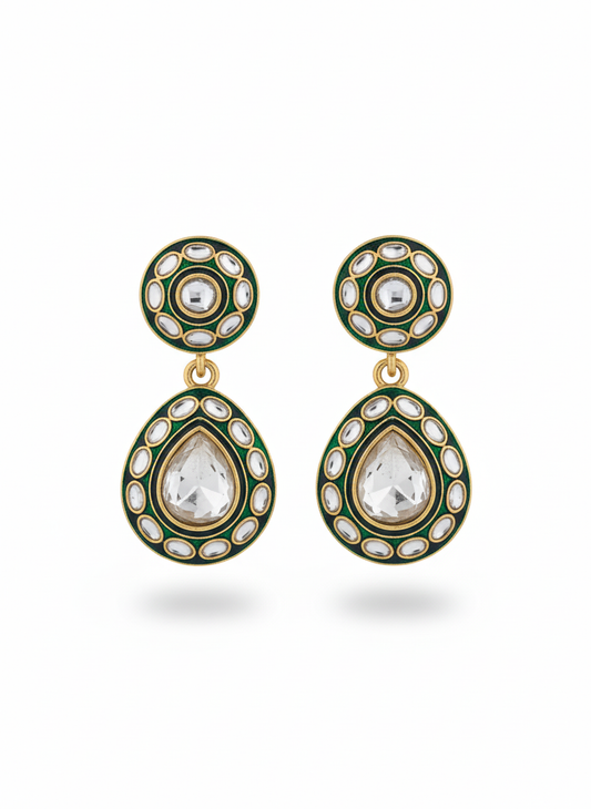 The Viridian Meena & Polki Drops