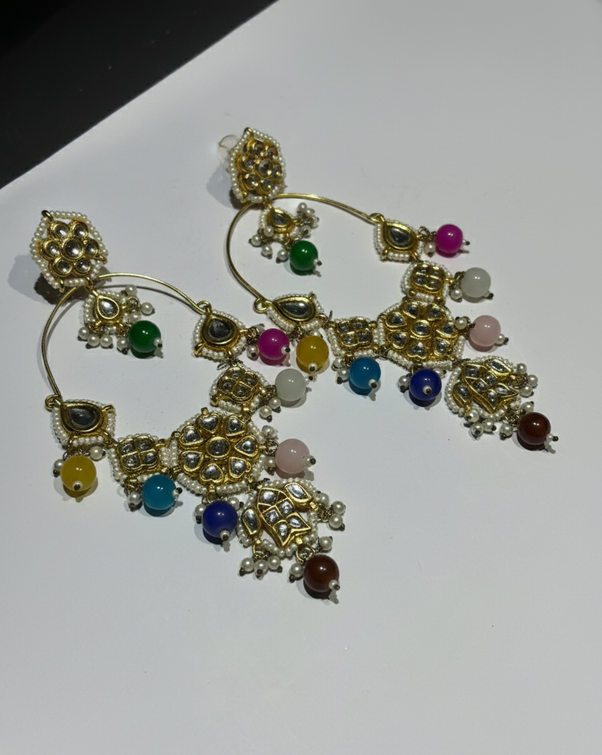 The Rangoli Polki Hoop Drops