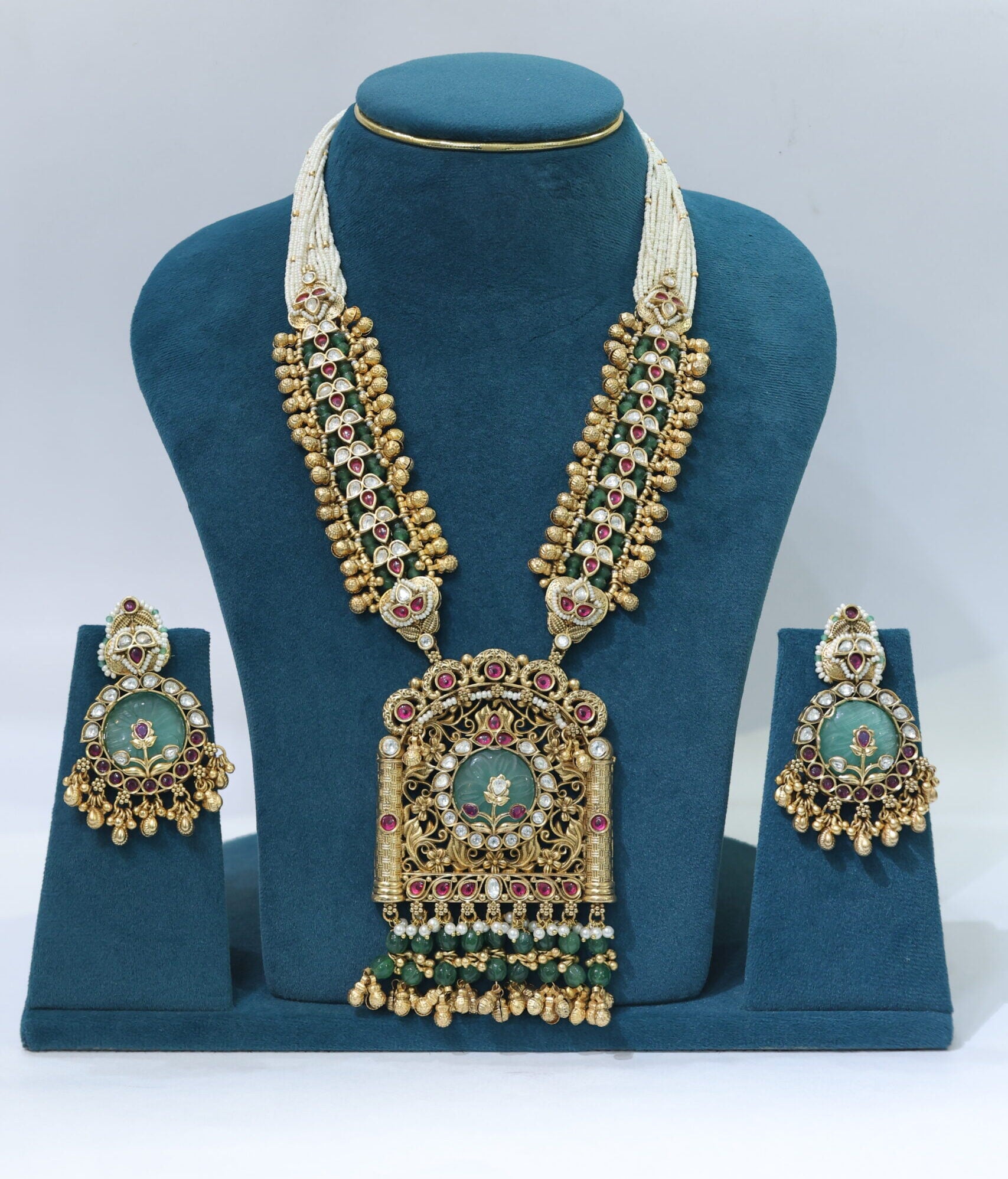 Gold Plated green stone detailing