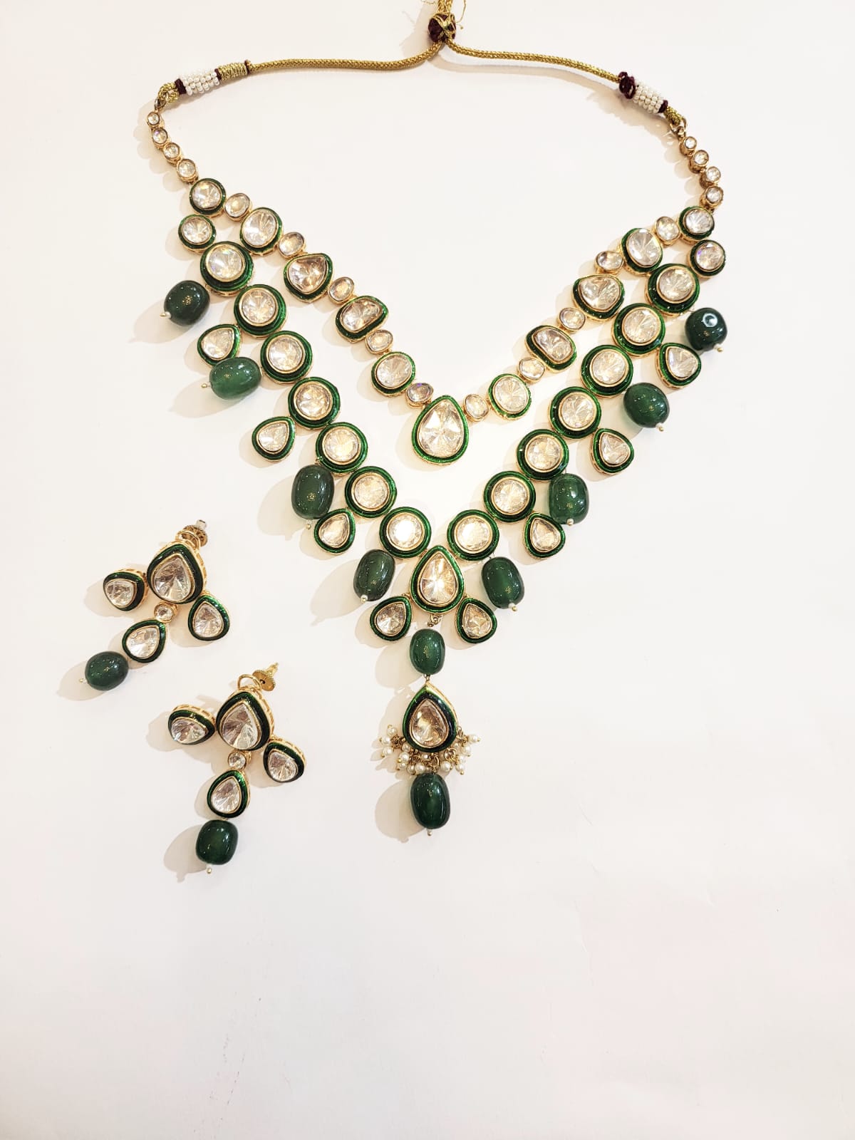 Royal Emerald Kundan Statement Necklace Set