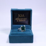 Green emerald stone studded ring