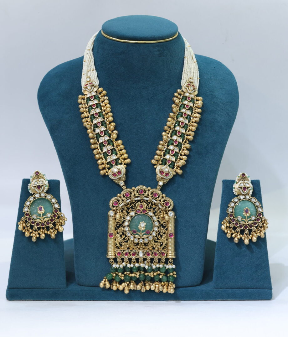 Gold Plated green stone detailing