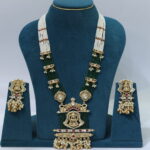Long Necklace beaded jewellery set with Earrings